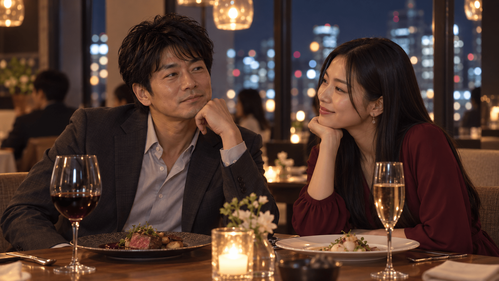 若い女性と浮気する夫